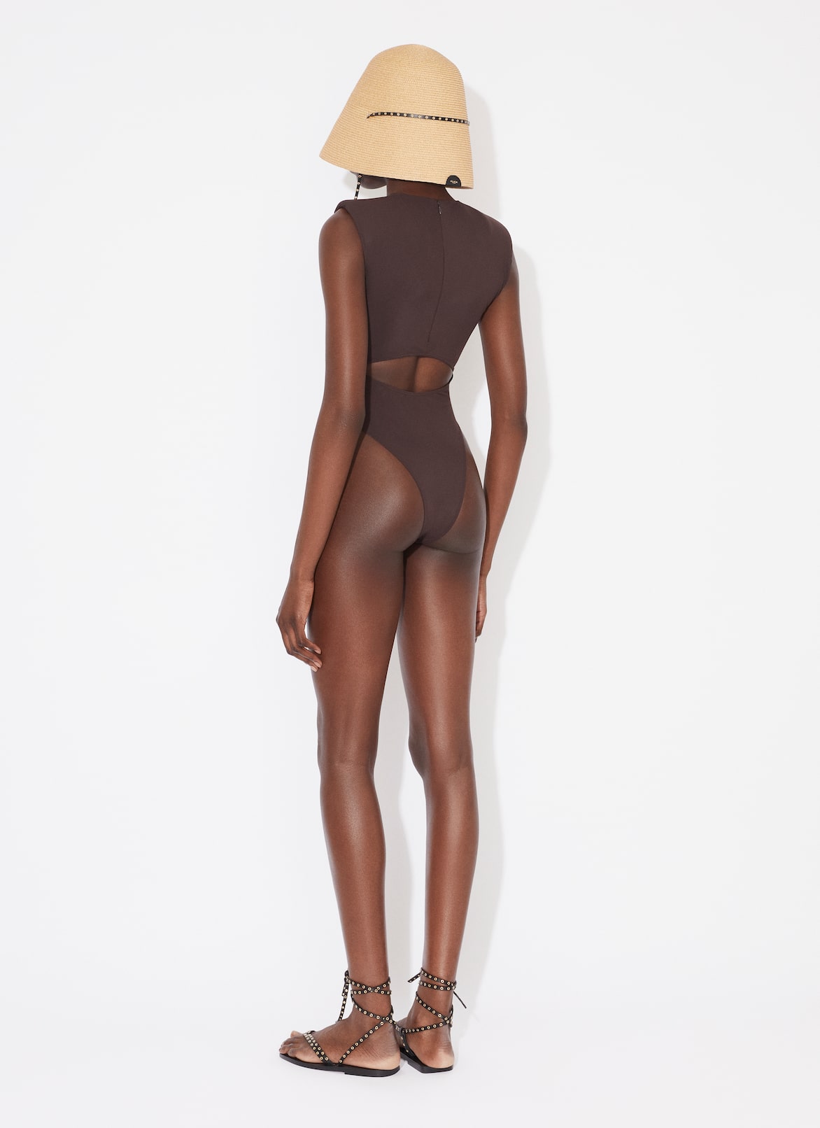 CUT OUT SWIMSUIT  ALAÏA CHOCOLATE CUT OUT SWIMSUIT